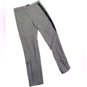 J. Crew Plaid Martie Pants Leather Racing Stripe